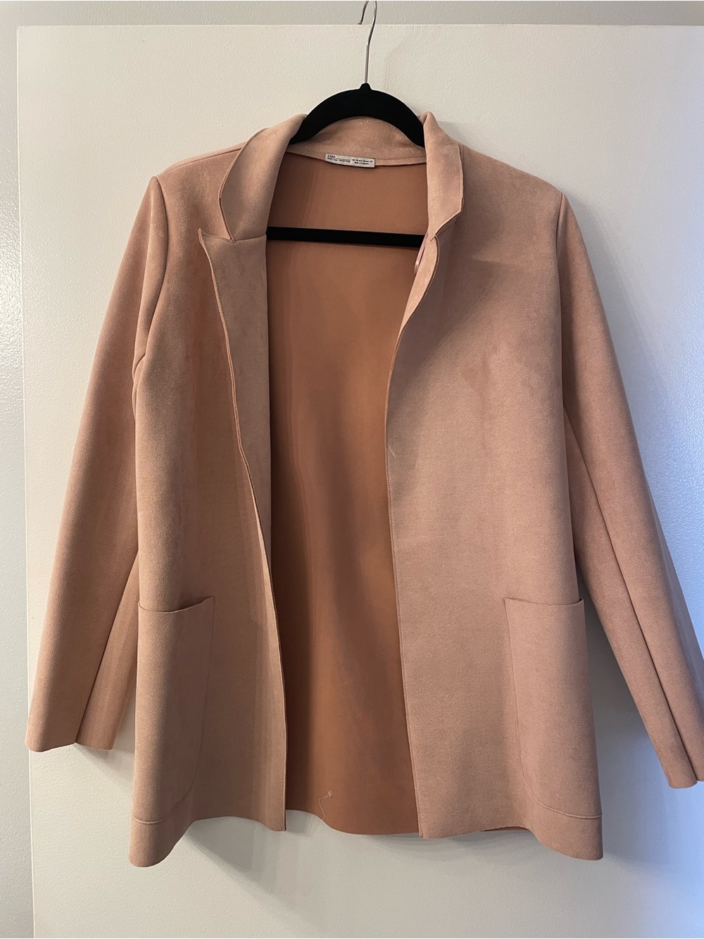 Zara Blush Pink Open-Front Blazer